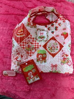 Strawberry Shortcake Pink & Red Foldable Tote Bag